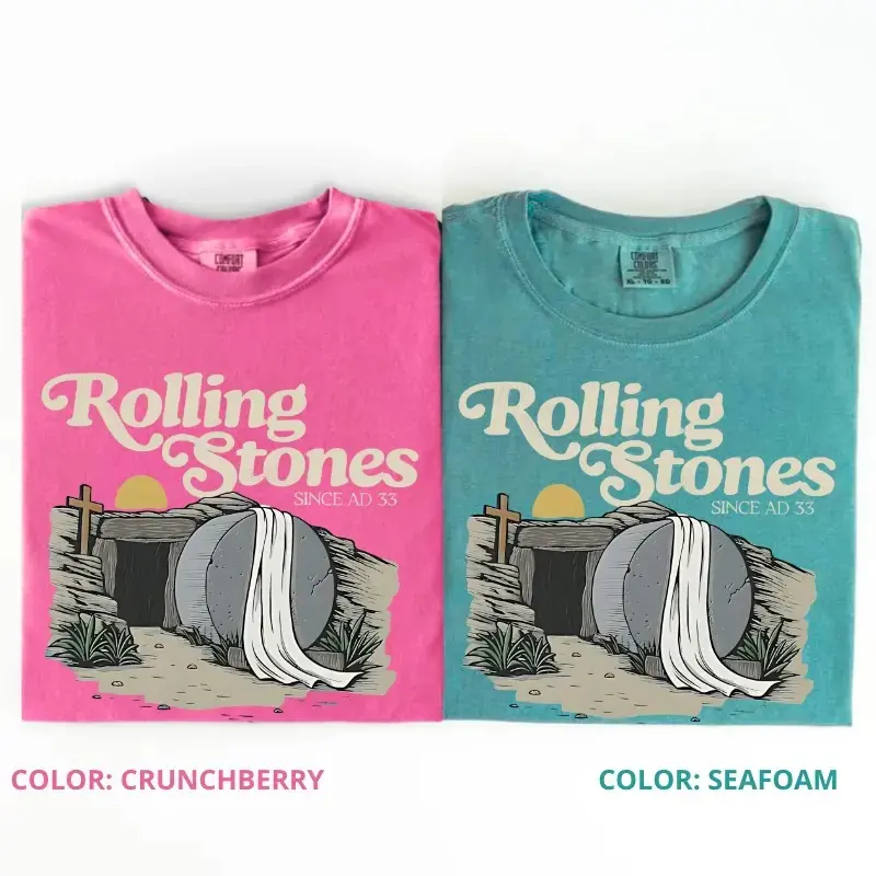 Comfort Colors Rolling Stones T-Shirt, Trendy Easter Clothing, Cotton Crewneck Unisex T-Shirt, Easter Gift