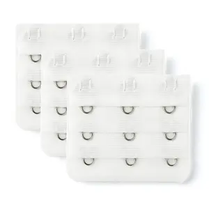 INSPIRE CHIC 3 x 3 Hook Brassiere Bra Underwear Extension Strap Extender 3pcs White
