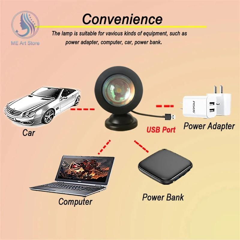 1pc-The new sunset light comes with earbuds and remote control in 16 colors Customized version