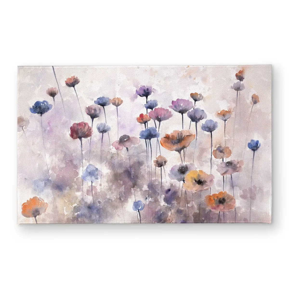 Begin Home Decor CODM21343O28OW 21 x 34 in. Small Wildflowers Purple Floral Door Mat - Indoor & Outdoor