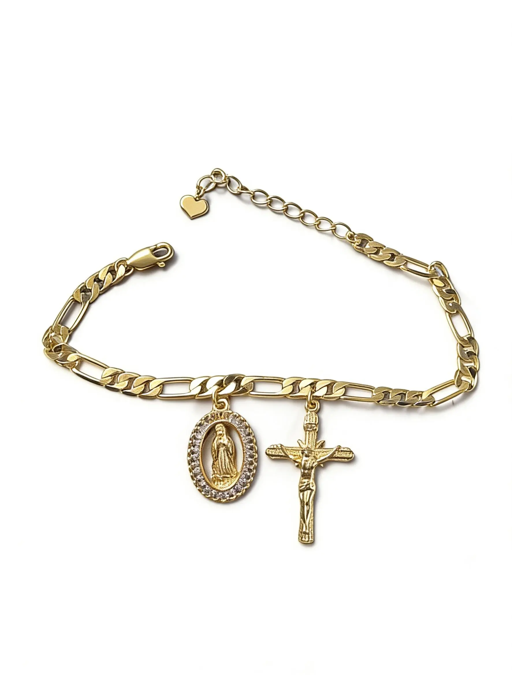 Gold-Tone Virgin Mary Bracelet Esclava De La Virgen Guadalupe Religious Charm Bangle Gift for Mom Abuela
