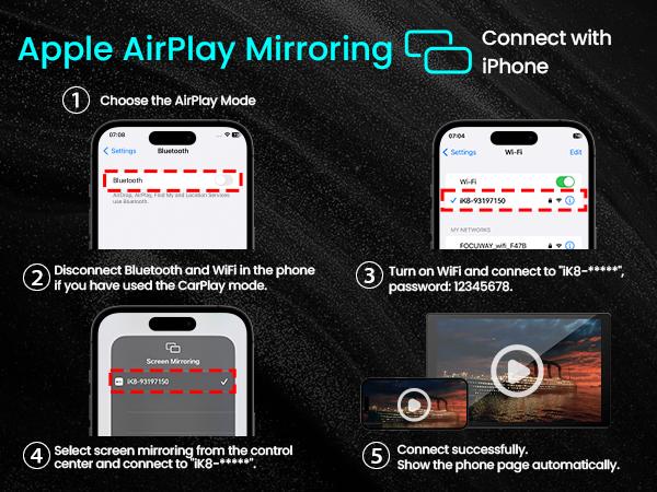 8” Wireless Apple CarPlay Screen for Car with Android Auto & 1080P Backup Camera, Rotatable Touchscreen Car Stereo, Vertical & Horizontal Mode, Bluetooth, GPS Navigation, Mirror Link