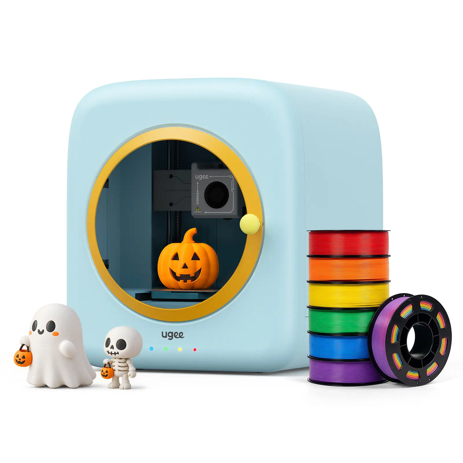 Ugee Funbox 3D Printer for Kids - Safe Home Air Filter, AI Voice & Photo Modeling, 1-Tap App Print, Anti-Scald, Educational Family Maker, Birthday Gift