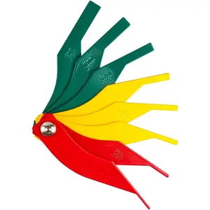 Brake Lining Thickness Gauge Car Automotive Brake Pad Measuring Ruler Tool, Measure Disc and Drum Brake Pads Feeler Gauge, Color-Coded SAE & Metric, Durable Steel Brake Rotor Gauge Father's Day Gift