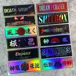 1 Set JDM-style Car Stickers, Laser-effect, Waterproof Self-adhesive Vinyl Decals, Suitable for Car Windows, Body, Motorcycle Side Panels, Fuel Tanks, Universal Japanese-style Decoration, Sticker for Cars, Windshield Sticker