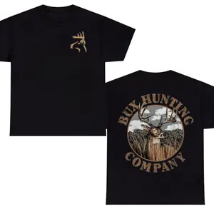 BUX Hunting Company Deer Vintage T-Shirt – Whitetail Buck Graphic Tee, Outdoor Hunting Shirt, Rustic Hunter Unisex Cotton Apparel Gift