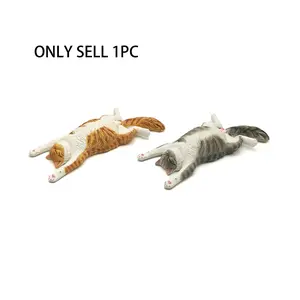 Cat Animal Model Statue Decorative Figurine for Home Decoration and Collection, Garden Office Desktop Bonsai Ornament