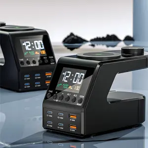 240W GaN USB C Charger with Digital Display PD140W Fast Charging Station 6 Ports Type C Multi Plug Wall Charger for Laptop Phone Tablet