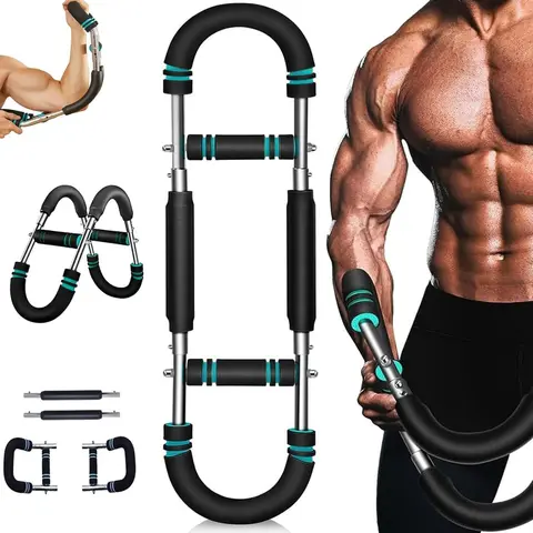 Adjustable Spring Resistance Power Twister Bar - 60-110lb Arms Trainer, Portable Hand Grip Strengthener, Home Workout Equipment, Gym Exercise Accessory, At-Home Fitness Gear