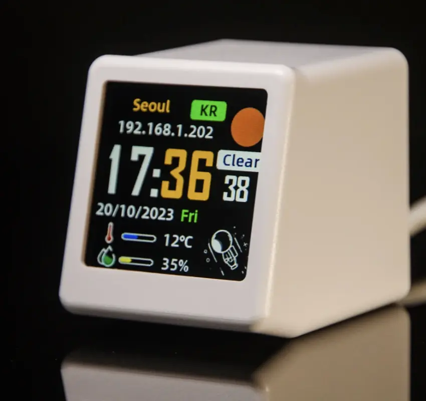 Ultra Smart WiFi Weather Forecast Station Bed Clock for Desktop Decoration, photo Album with Gif Animation