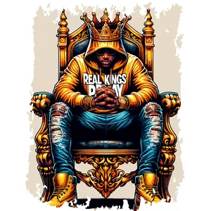 4-Pack, 6-Pack or 8-Pack DTF Heat Transfer Gang Sheet Real Kings Pray Ready to Press for DIY T-Shirt Printing