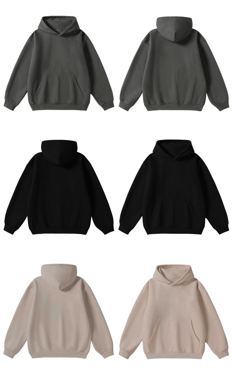 Men's Ribbed Elastic Plain Cotton Basic Hooded Sweatshirt - Autumn Winter New Menswear Top, Loose Long-Sleeve, Soft Minimalist Casual Athletic, Kangaroo Pocket, Breathable, Suitable for Running, Basketball