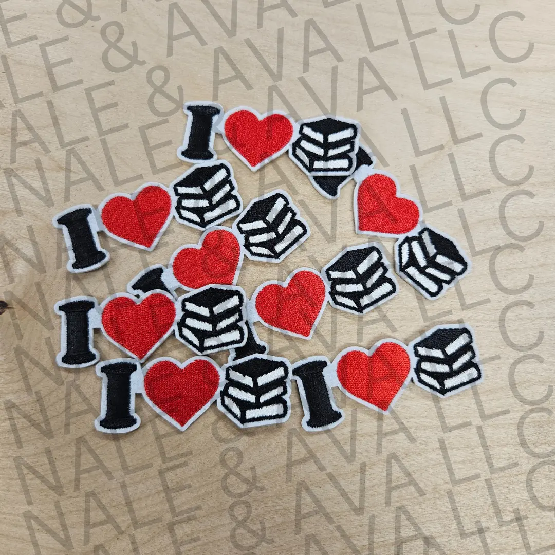 I Love Books Hat Patch (3 Patches)