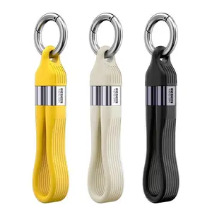 1pc Dual Type-C Portable Data Cable USB4 Charging Line 240W Super Fast Charging Lightning 4ctoc Short Wire Dual Port Full Function Storage Buckle Keychain Lanyard Suitable for Power Bank, Cellphone