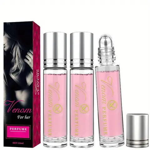 Women's Perfume 10ml*3 Aromatic Floral Pheromone EDP Set - Portable Roll-On, Warm Sweet Finish, Great Scent, Mini Gift Sets for Girlfriends