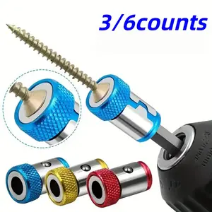 Magnetic Screwdriver Drill Bit Holder Set, Anti-Slip Alloy Magnetic Ring, Strong Magnet for Cross Bits, Hex Shank, Detachable Screws, Magnetic Screwdriver Tools