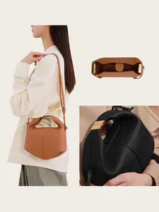 Women's Leather Lunch Bag, Single Shoulder Crossbody Handbag Design, Fashionable Commuter Dumpling Bag, Stylish Daily Use