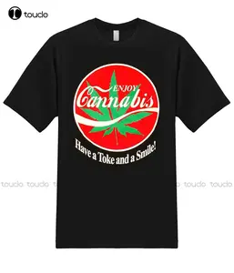 New Enjoy Cannabis Toke Marijuana Weed Pot Cannabis Ganja 420 Stoner Graphic T-Shirt Cotton Tee Shirt