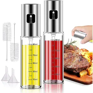 2 Pack Oil Sprayer for Cooking, Olive Oil Sprayer Mister for Air Fryer Kitchen Glass Bottle Versatile  Oil Dispenser Refillable Vinegar Spritzer for BBQ Salad Baking Roasting Grilling