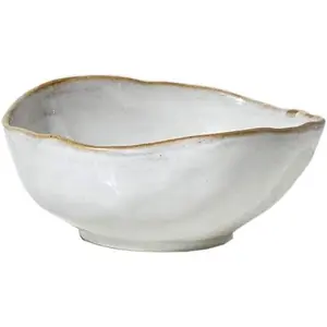 Small Free-Form  Glazed Ceramic Bowl, Centerpiece for  Weddings, Events, Measures 6" Long, 5.5" Wide, 2.75" Tall