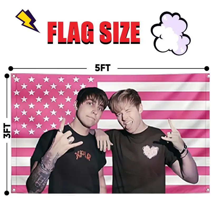 Sam and Colby Pink Funny 3x5 Ft Flag - College Dorm Decor, Outdoor Party & Yard Decoration - 4 Grommets
