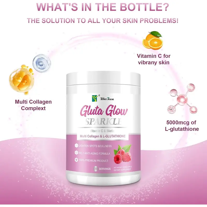 Glutathione Capsules - Natural Antioxidant, Anti-Aging, Skin Whitening,30-120ct