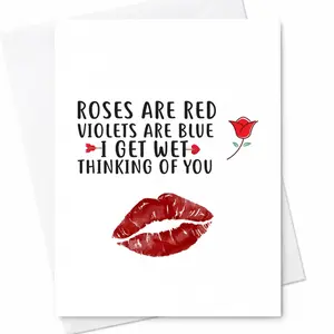 I Get Wet Naughty Card, Valentines Day, Anniversary, Lips C-75