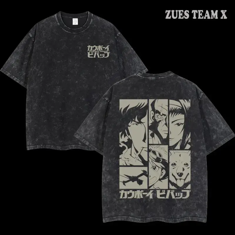 Retro Heavy Limited "COWBOY BEBOP" Anime Double Printed Vintage Oversized Tee Unisex Anime Manga Heavy Cotton T-shirt, Anime Lover Top