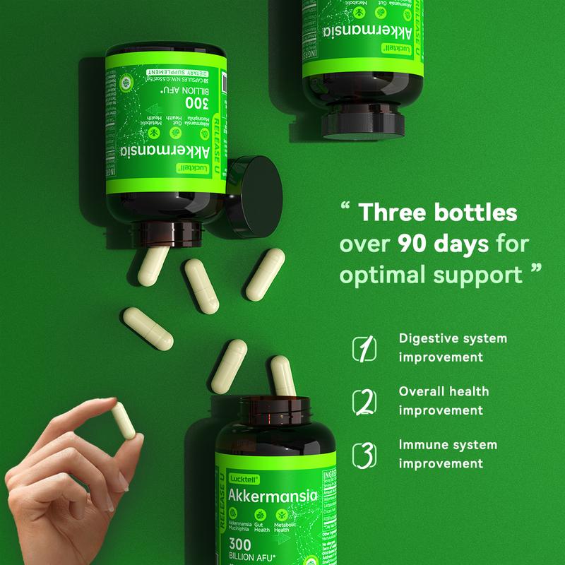 LUCKTELL Akkermansia 300 Billion AFU Supplement for GLP-1 30 Capsules Healthcare Dietary