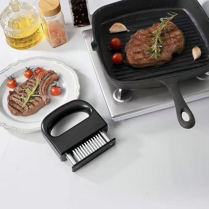 48 Blade Stainless Steel Meat Tenderizer Machine, Durable Kitchen Essential with Rust-Resistant Blades and Non-SlipHandle, Kitchen Tool