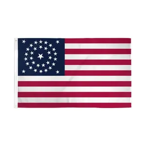 34-Star Polyester Print Flag, 3x5ft Dye Sublimation Banner for Home & Festive Party Supplies
