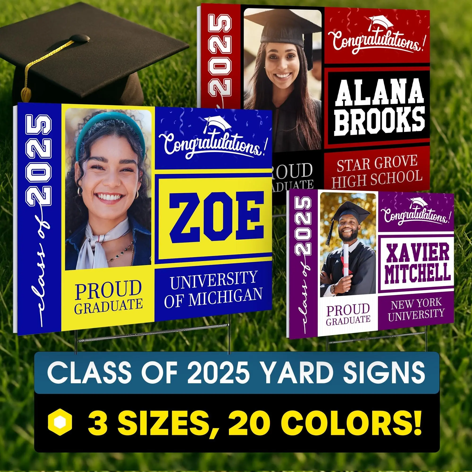 Class of 2026 Personalized Graduation Yard Sign, Decor, Photo