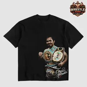 Manny Pacman Pacquiao Undisputed Champion Heavy Cotton T-shirt Pacquiao Boxing Shirt Fan Apparel Gift For Boxing Fan Menswear Breathable Print