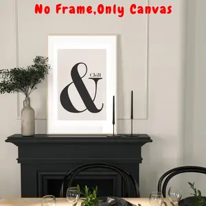 Letter & Ampersand Pattern Unframed Painting, 1 Count Modern Wall Art Poster, Artistic Wall Art Decor for Home Living Room Bedroom Office, Decorative Artwork, Ornaments