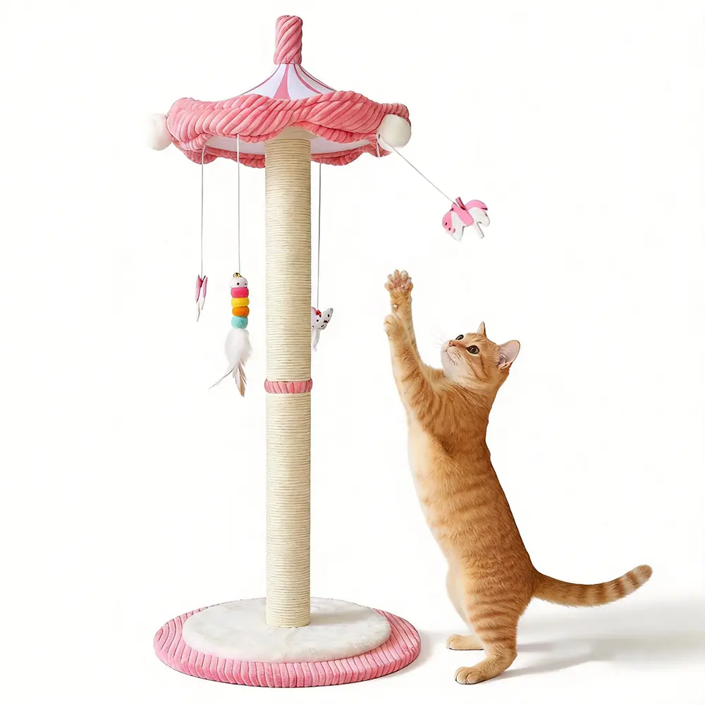 Carousel Sisal Cat Scratching Post,cat stuff ,Circus Umbrella Inter active Toy Cat Tree for Indoor Kitten Adult Cats