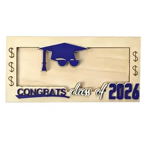 Graduation Memory Frame 2026, Graduation Keepsake Photo Holder, Class of 2026 Wooden Graduation Display Frame, Graduation Sentiment Holder Plaque for High School & College Graduates