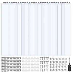 VEVOR Strip Curtain, 84 Heightx 48 Width, 0.08 Thickness, 8PCS Clear PVC Strip Door Curtain, Freezer Curtain, Plastic Door Strips for Walk in Freezers, Coolers Warehouse Doors, with 50 OverlapVEVOR Super Brand Day