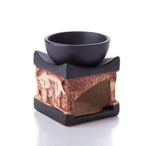 Thy Home Feng Shui Zen Ceramic Essential Oil Burner Diffuser - Scented Candle Tea Light Holder, Bowl Ornament, Aromatherapy Aid for Home Decoration & Scent Enhancement OLBA095