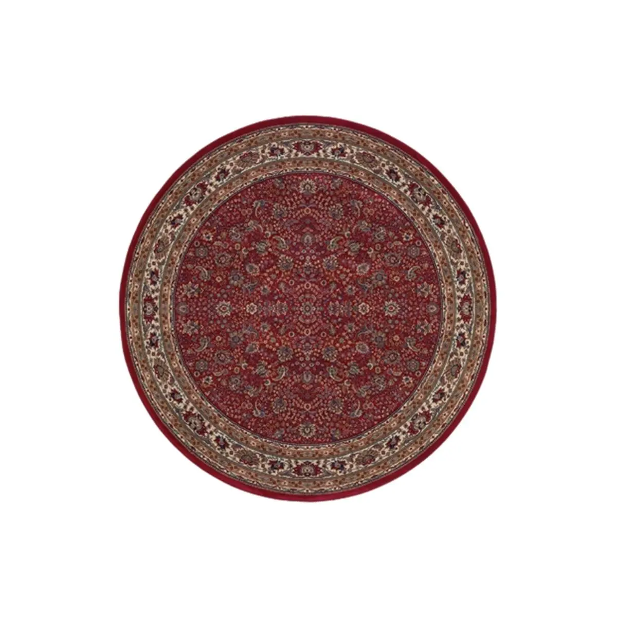 Oriental Weavers Ariana 113R3 Machine Woven Polypropylene Circular Area Rug - Red/Ivory, 6 ft. Round, for Hard Floors & Home Rooms, Indoor Use