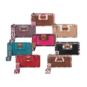 Wrangler Wallet RFID Purse for Women Aztec Clutch Wristlet Wallet with Boho Credit Card Holder