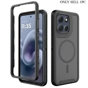 Military Shockproof Matte Magnetic Phone Case For Motorola Moto G55 G05 G35 G15 E15 G06 G56 G86 For Magsafe Rugged Armor Cover