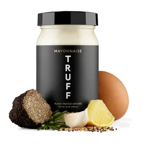 TRUFF Mayo, Gourmet Mayonnaise made with Black Winter Truffles, Sunflower Oil and Cage-Free Eggs | Umami Flavor for Savory Spreads, Salads, Non-GMO, Gluten Free, 8 oz