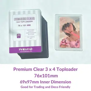 Meowcafe [3x4 inch] Premium Clear Toploader Standard Toploader Inner Size 69x97MM (Pack of 20)