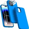 Entronix Shockproof Liquid Silicone Smartphone Casing 5-in-1 Pack for iPhone 18/17/16/15/14/13/12/11 (Air/Plus/Pro Max) – Phone Accessories with 2 Camera Lens Protectors, 2 Tempered Glass Screen Protectors