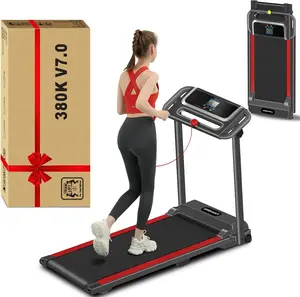 Portable Treadmill with Handle 3.0HP Walking Pad Electric Compact Treadmills for Home Small Space 12 Preset Programs 300 LBS Capacity