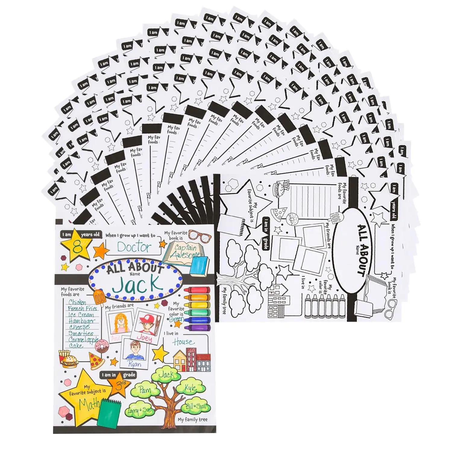 17" x 22" Bulk 150 Pc. Color Your Own All About Me Posters 17" x 22" Bulk 150 Pc. Color Your Own All About Me Posters