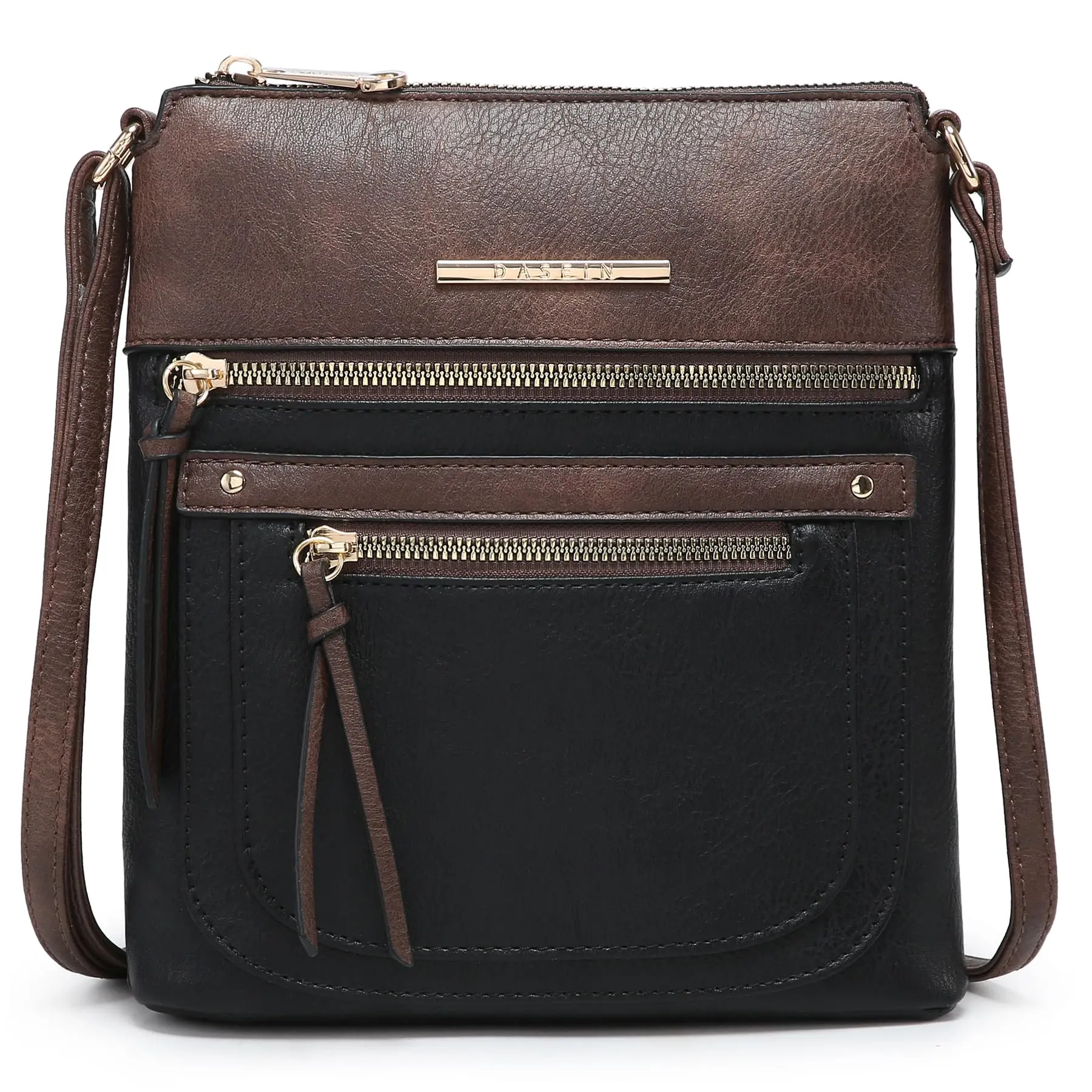 Dasein Crossbody affordable summer Purse for Women Vegan Leather Shoulder Handbags Messenger bags with Multi Zipper Pockets