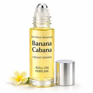 Banana Cabana Roll-On Perfume | Tropical Vanilla Coconut Scent | Long-Lasting Sweet Fragrance Oil | Travel Size Mood Boost Perfume | Soft Moon Botanicals