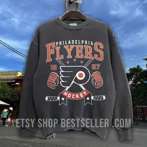 Vintage Comfort Colors Philadelphia Flyer Sweatshirt, Philadelphia Flyer Sweater, Flyers T-Shirt, Hockey Fan Shirt, Philadelphia Ice Hockey