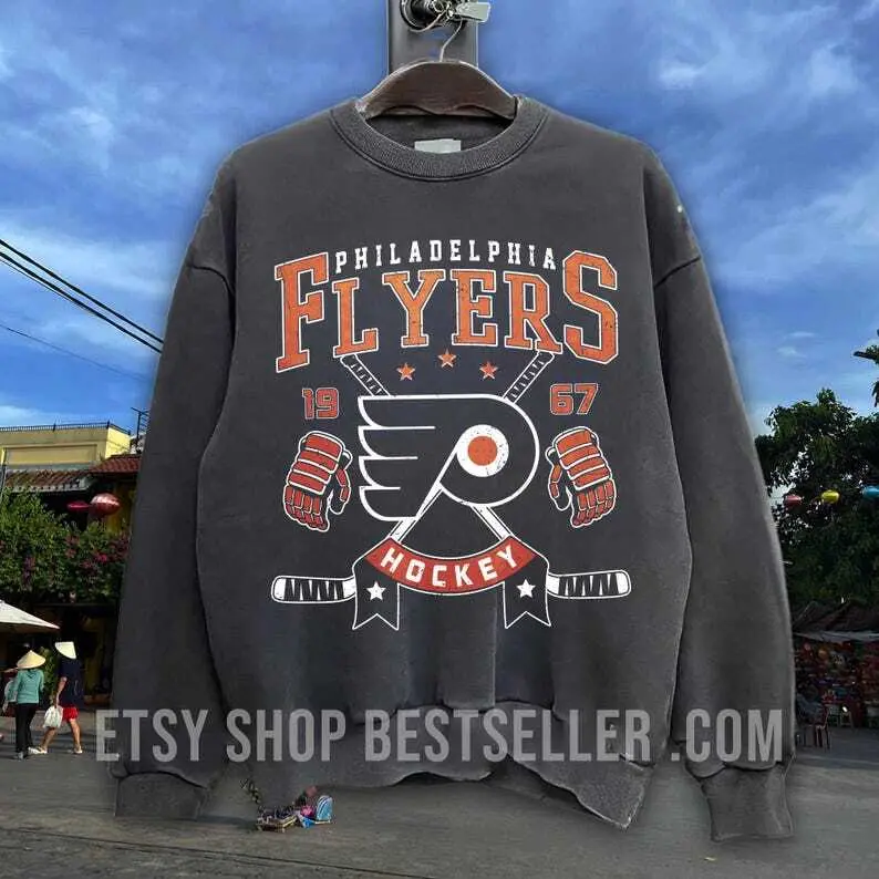 Vintage Comfort Colors Philadelphia Flyer Sweatshirt, Philadelphia Flyer Sweater, Flyers T-Shirt, Hockey Fan Shirt, Philadelphia Ice Hockey